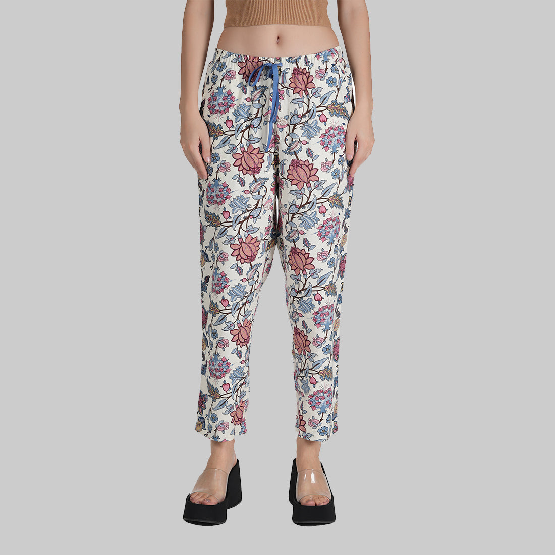 STYLE SHOES Regular Fit Rayon Floral Printed Pyjama/Lounge Pant for Women & Girls