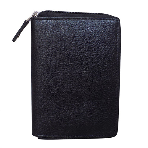 Style Shoes Genuine Leather Zipper Card Holder Wallet for Men and Women