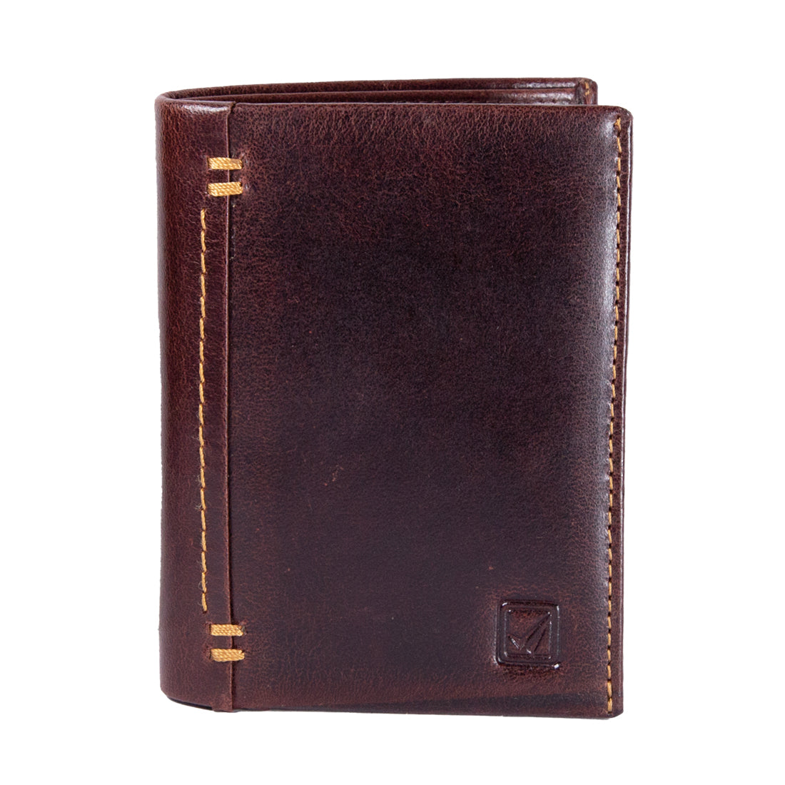 Brown Genuine Leather Bi-Fold Long Wallet For Men