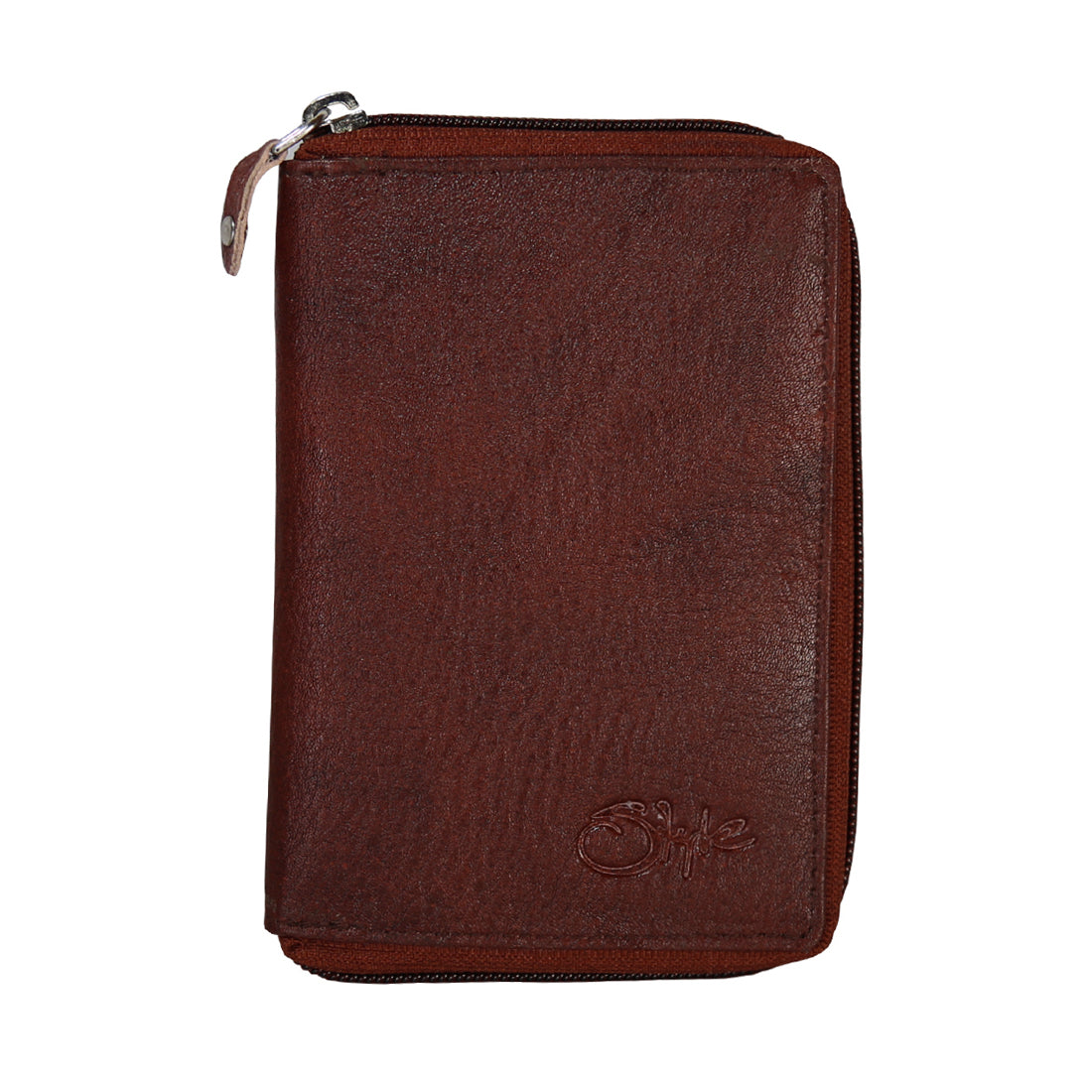 Style Shoes Genuine Leather Zipper Card Holder Wallet for Men and Women