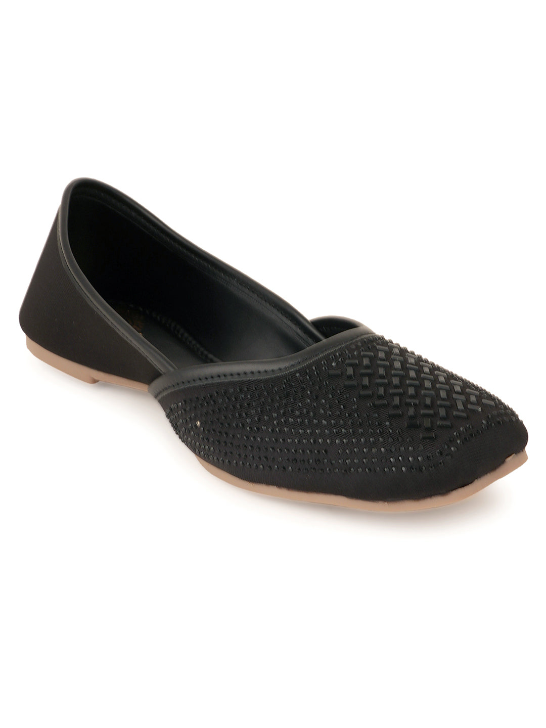 Style Shoes Designer Ethnic Embellished Square Toe Mojaris/Jutti For Women and Girls