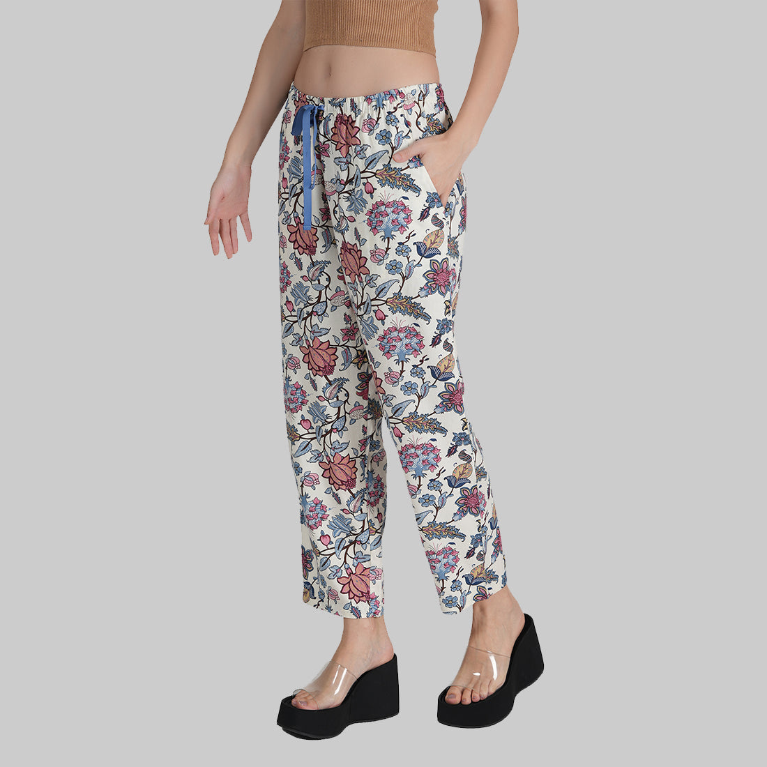 STYLE SHOES Regular Fit Rayon Floral Printed Pyjama/Lounge Pant for Women & Girls