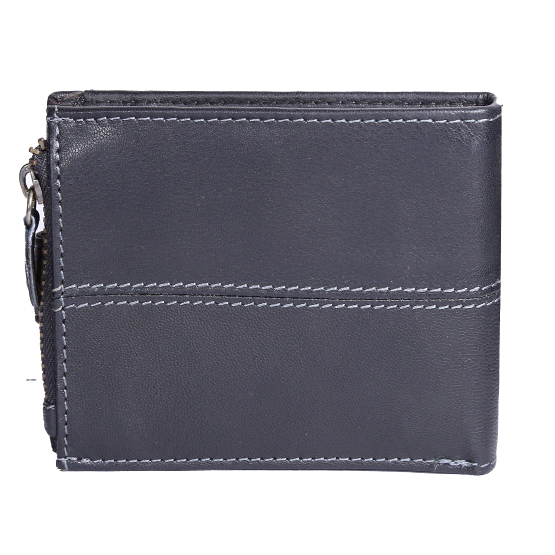 Style Shoes Black Genuine Leather Wallet with Button Closure For Men