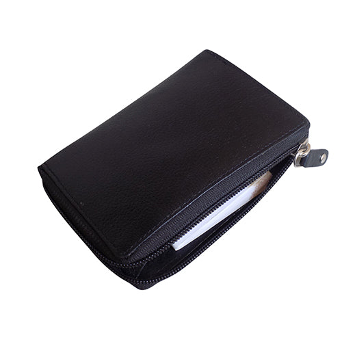 Style Shoes Genuine Leather Zipper Card Holder Wallet for Men and Women