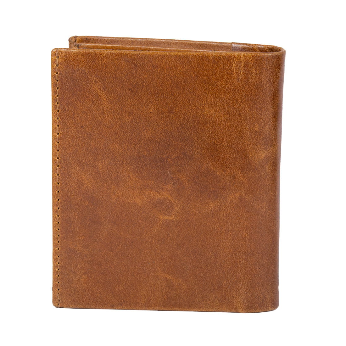 Tan Genuine Leather Bi-Fold Long Wallet For Men