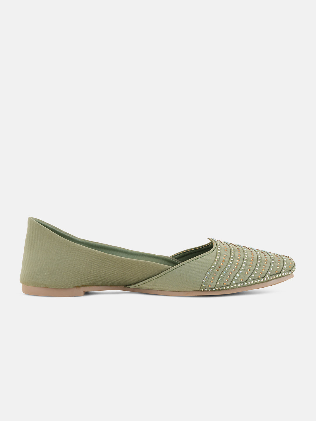 Style Shoes Designer Ethnic Embellished Square Toe Mojaris/Jutti For Women and Girls
