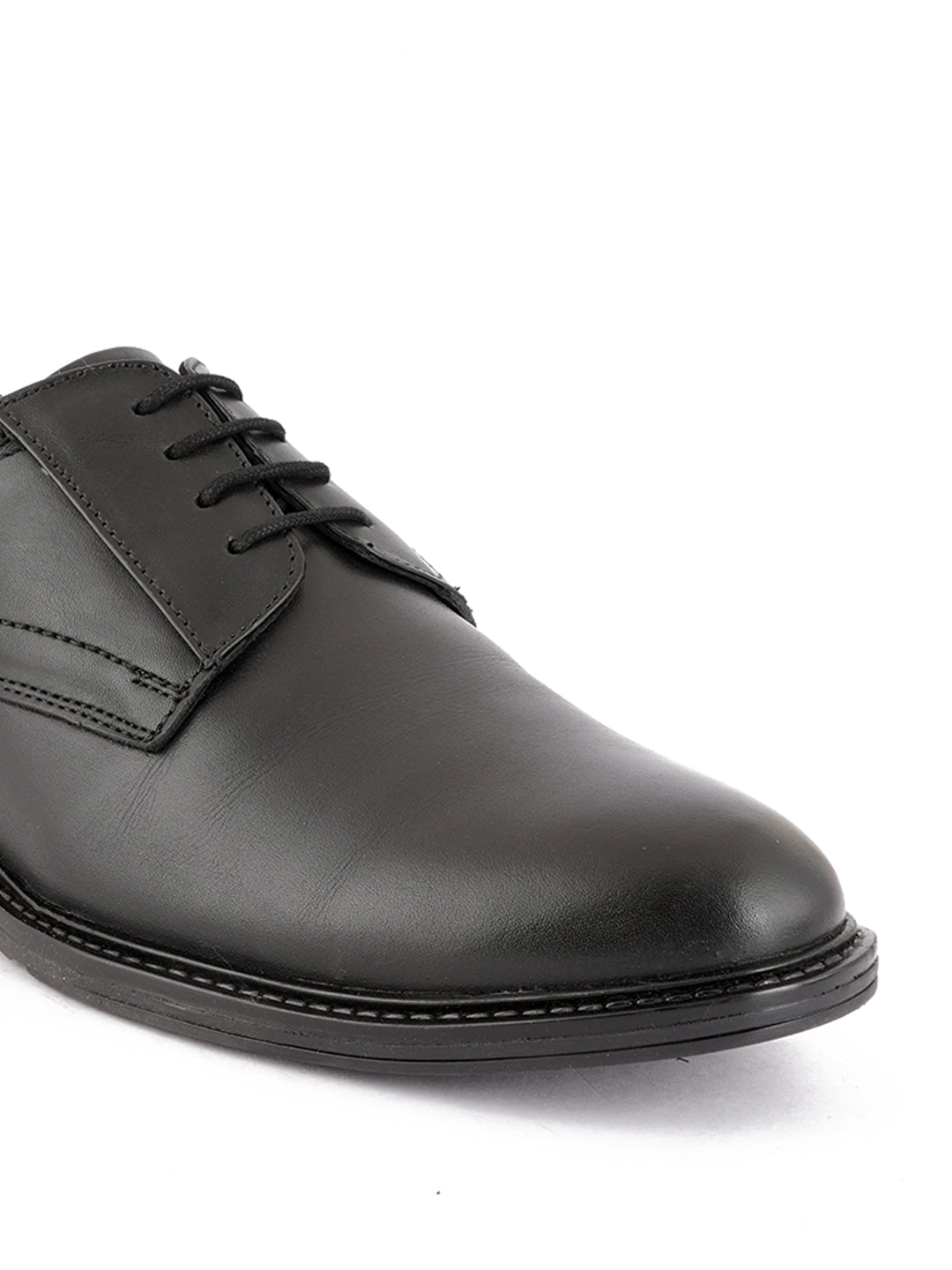 Black Men Leather Formal Derby Shoes