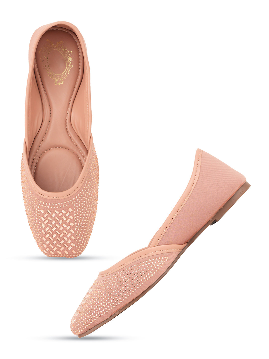 Style Shoes Designer Ethnic Embellished Square Toe Mojaris/Jutti For Women and Girls