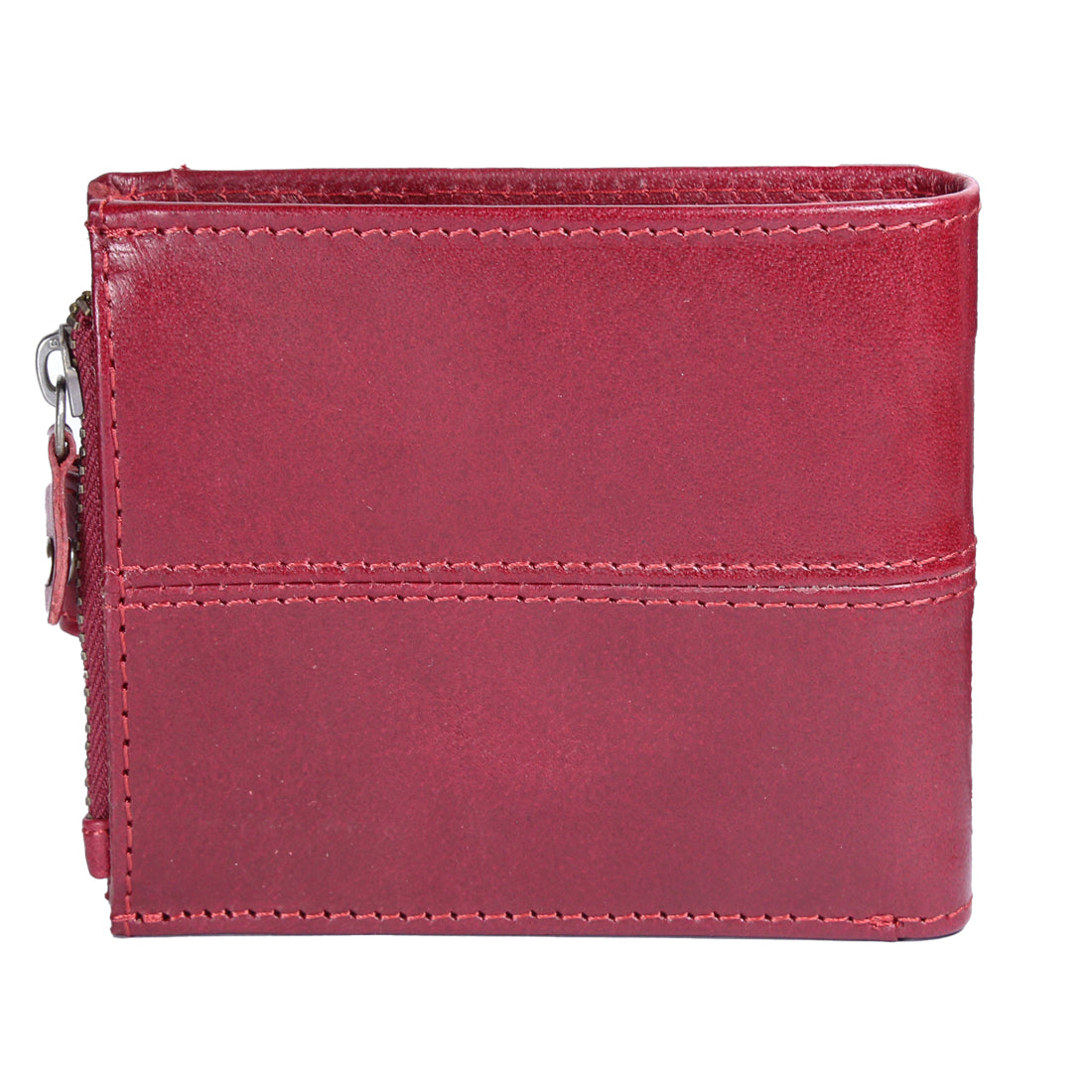 Style Shoes Burgundy Genuine Leather Wallet with Button Closure For Men