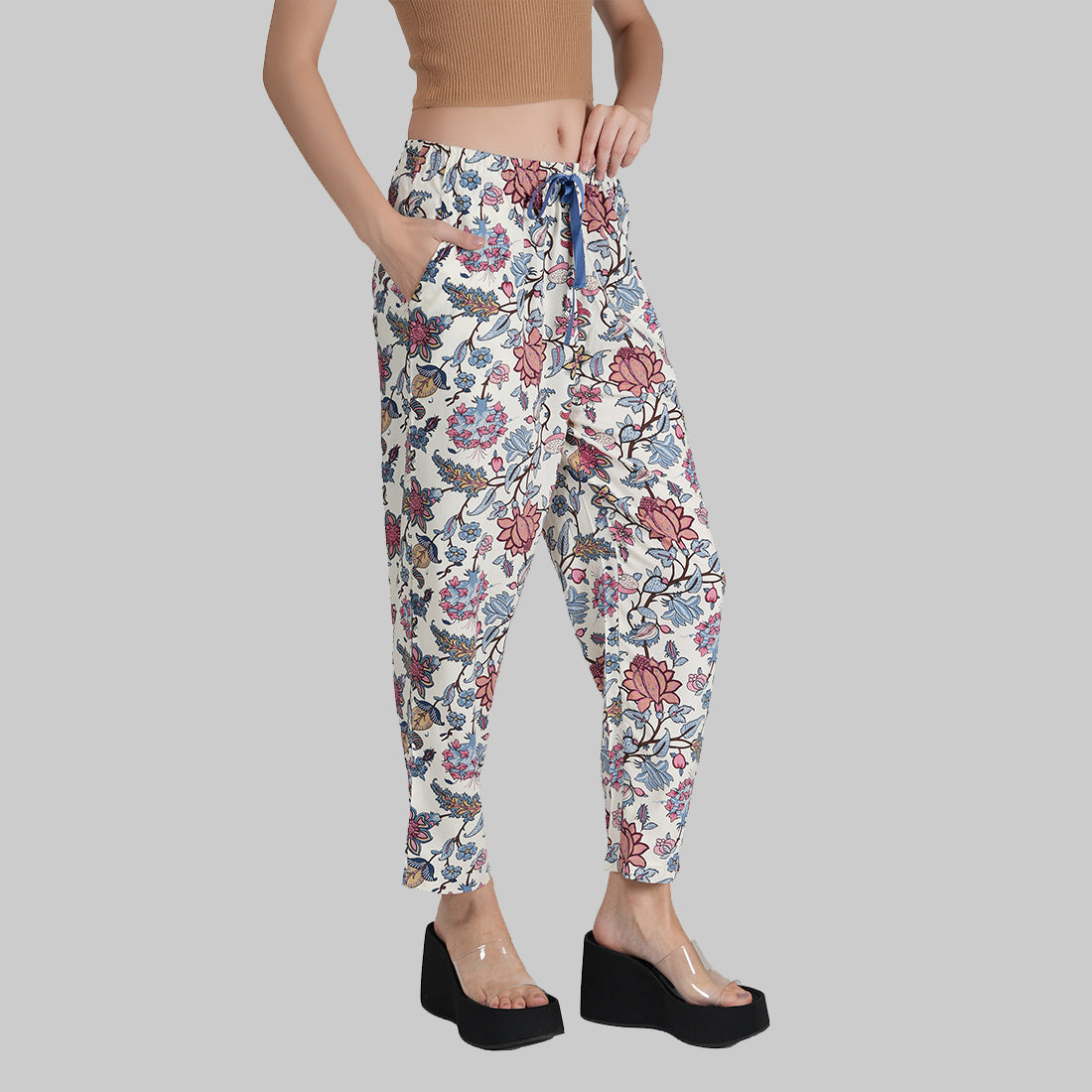 STYLE SHOES Regular Fit Rayon Floral Printed Pyjama/Lounge Pant for Women & Girls