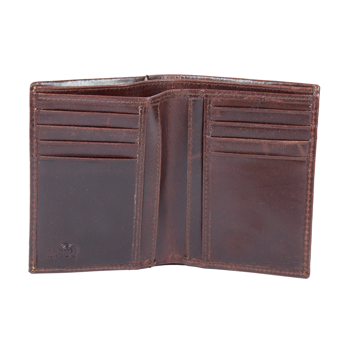 Brown Genuine Leather Bi-Fold Long Wallet For Men