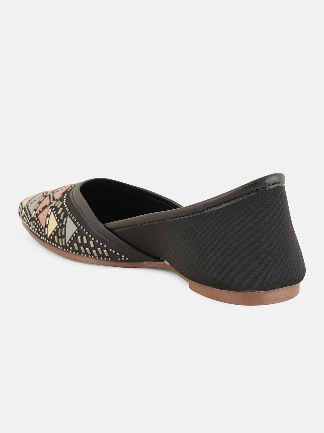 Style Shoes Designer Ethnic Embellished Square Toe Mojaris/Jutti For Women and Girls