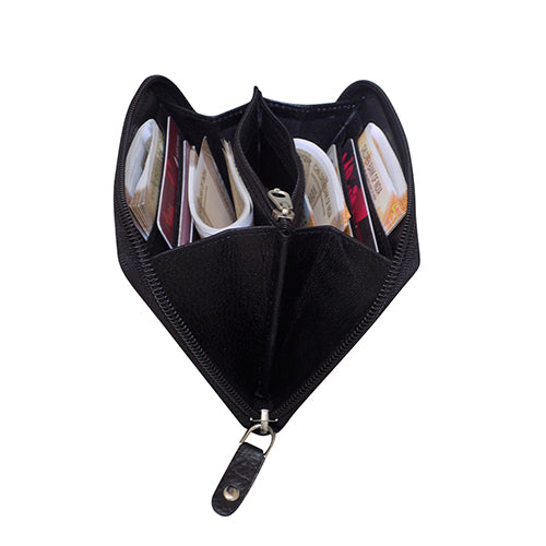 Style Shoes Genuine Leather Zipper Card Holder Wallet for Men and Women