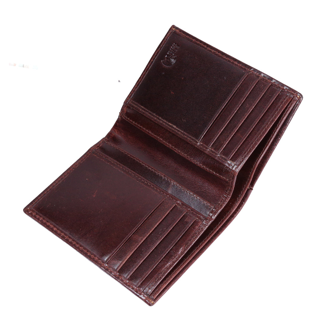 Brown Genuine Leather Bi-Fold Long Wallet For Men