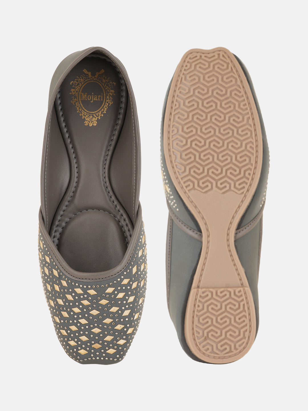 Style Shoes Designer Ethnic Embellished Square Toe Mojaris/Jutti For Women and Girls