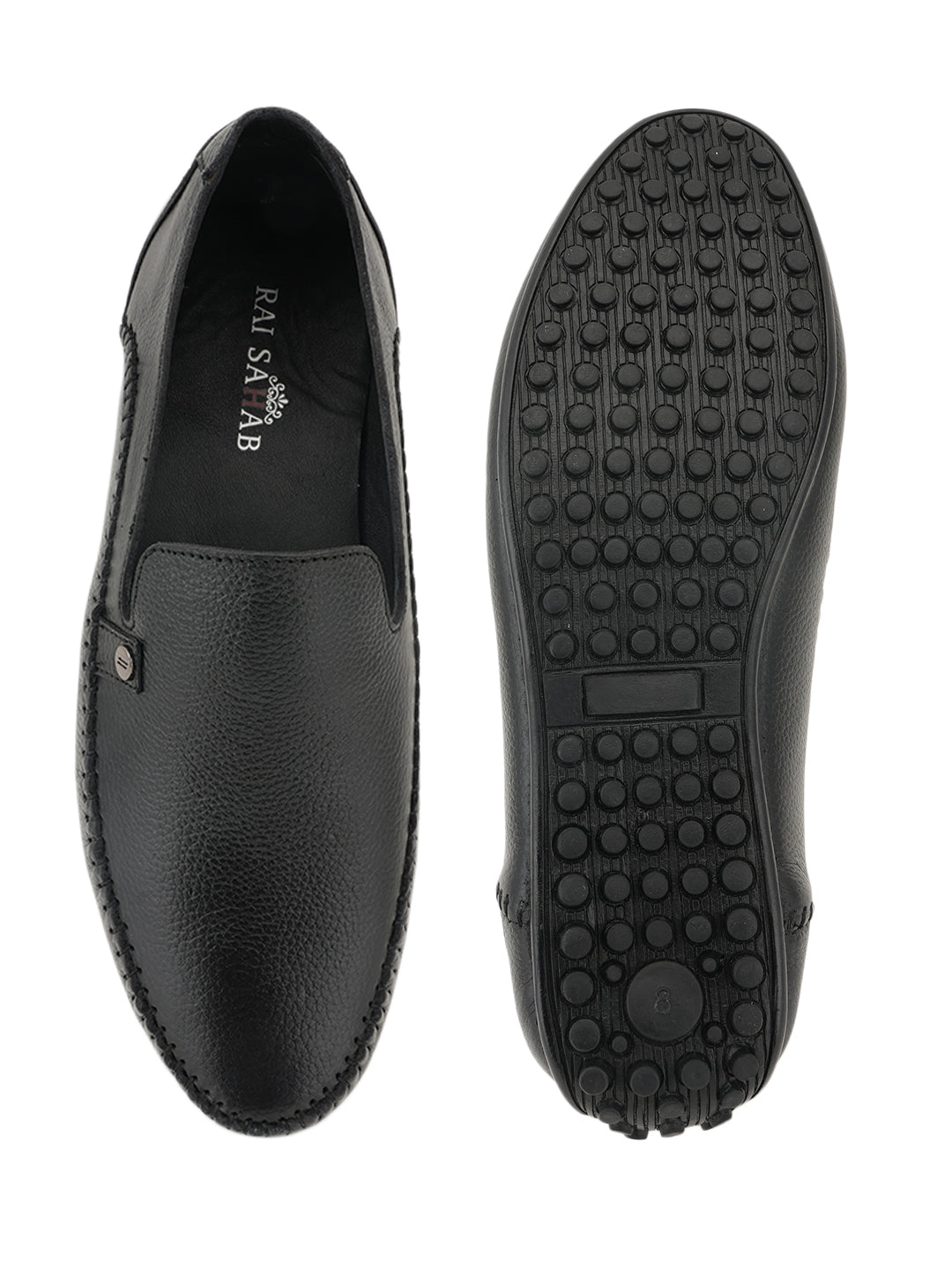 Men's Black Leather Casual Loafers