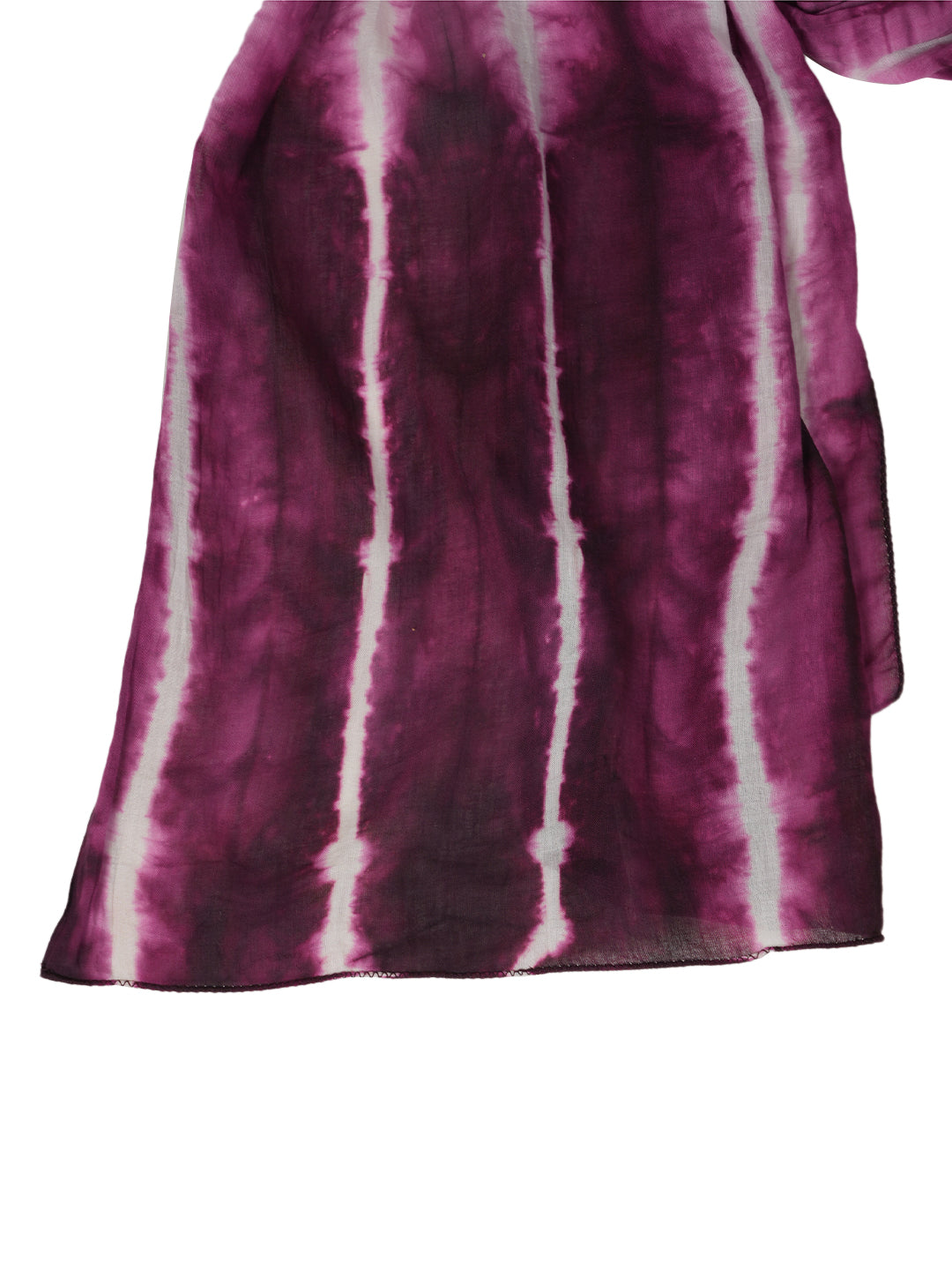 Style Shoes White & Purple Tie and Dye Printed Cotton Stole for Women & Girls