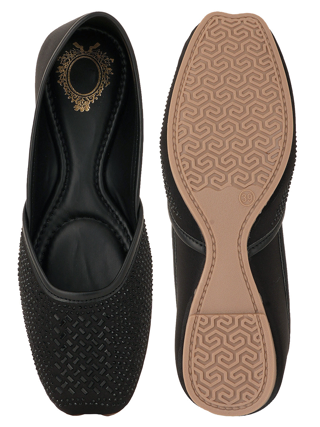 Style Shoes Designer Ethnic Embellished Square Toe Mojaris/Jutti For Women and Girls