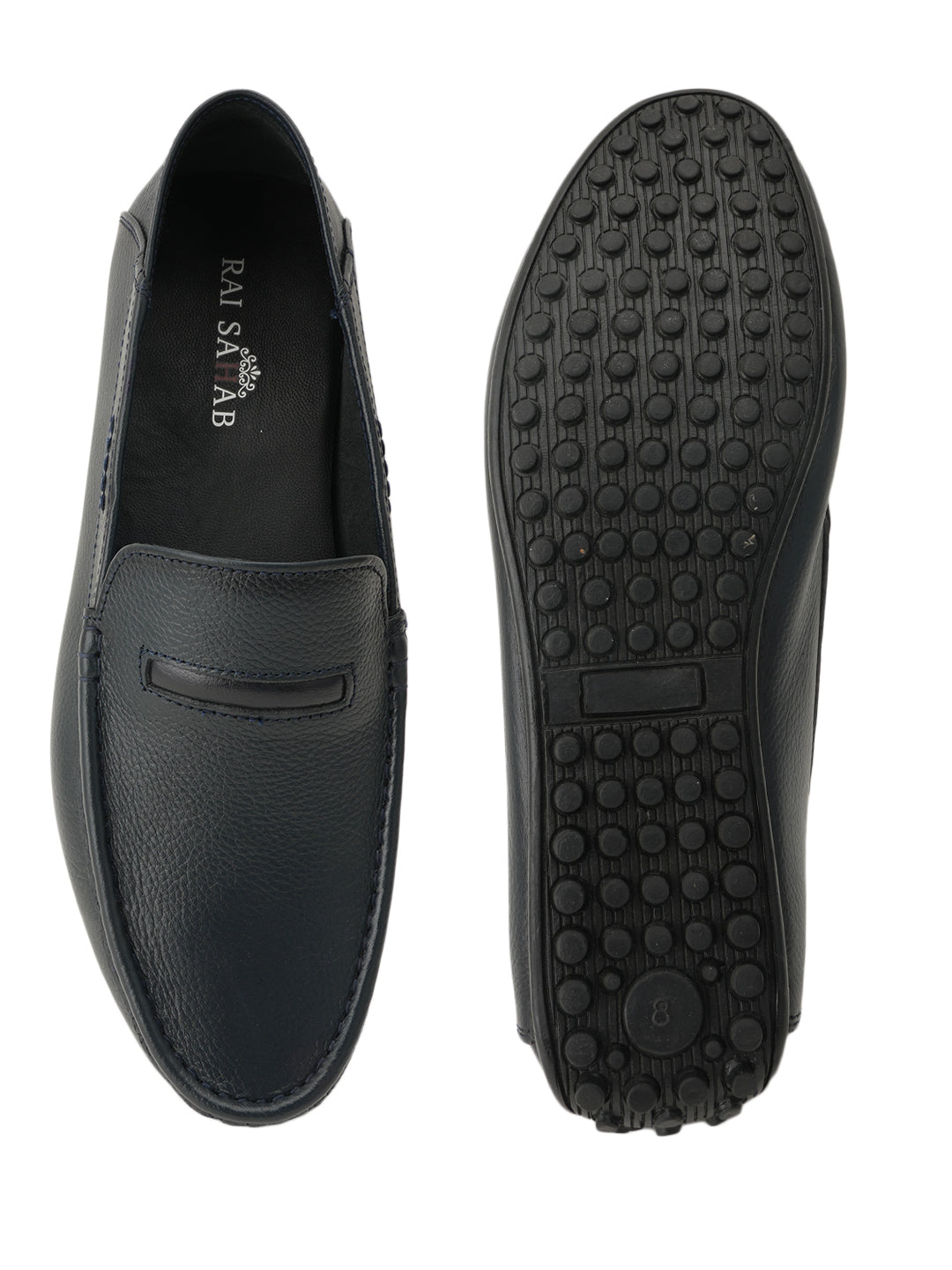 Men's Blue Leather Casual Loafers