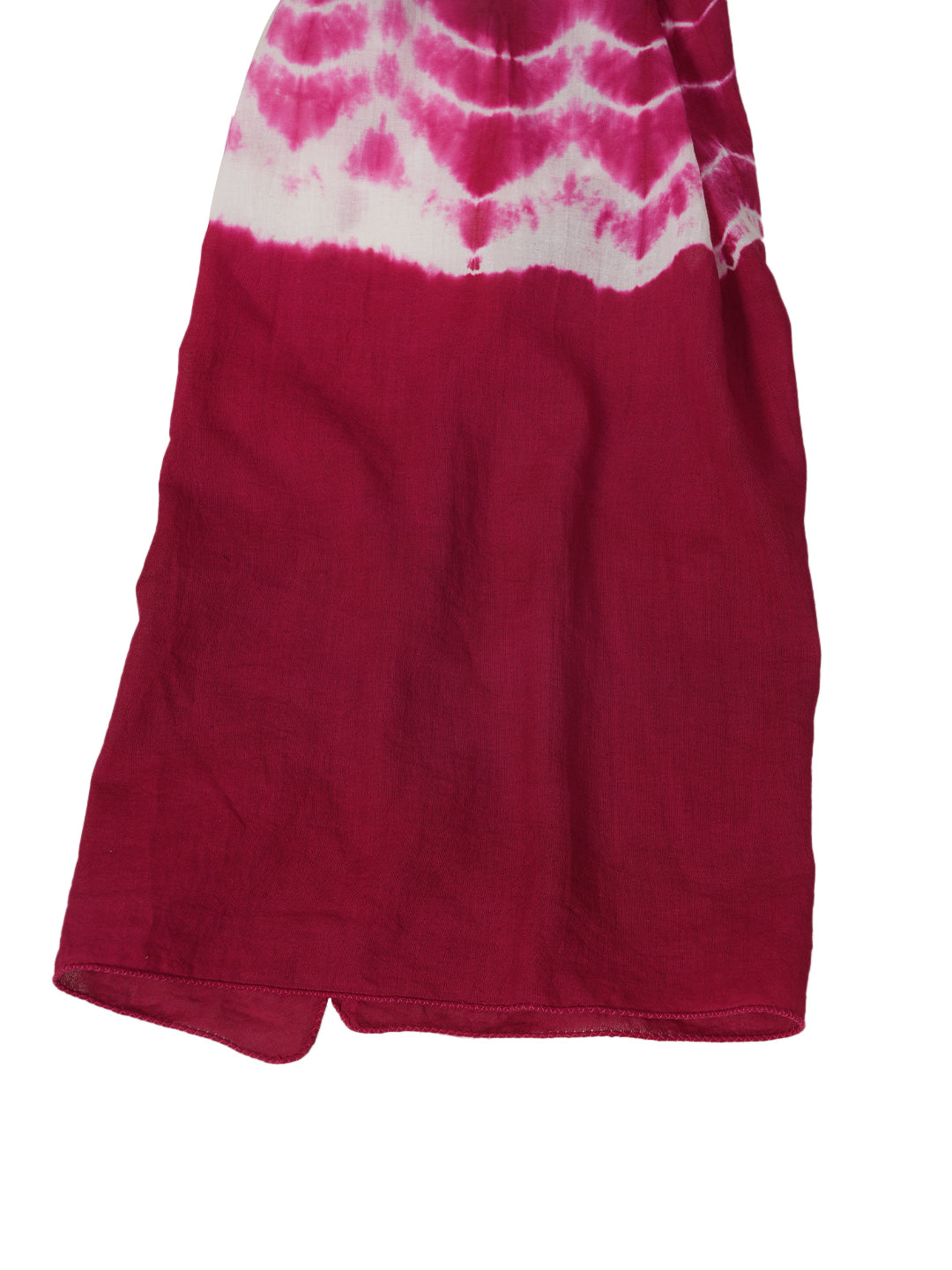 Style Shoes White & Pink Tie and Dye Printed Cotton Stole for Women & Girls