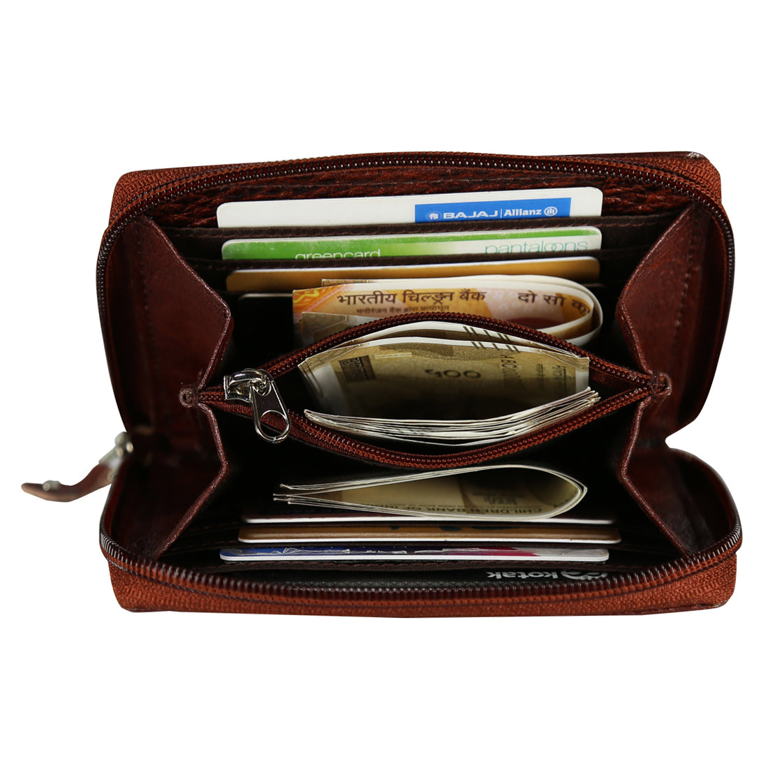 Style Shoes Genuine Leather Zipper Card Holder Wallet for Men and Women
