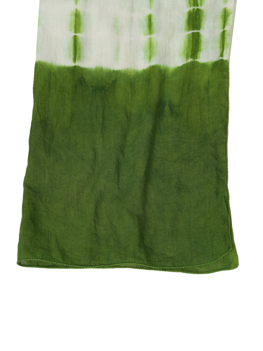 Style Shoes Green & White Tie and Dye Printed Cotton Stole for Women & Girls