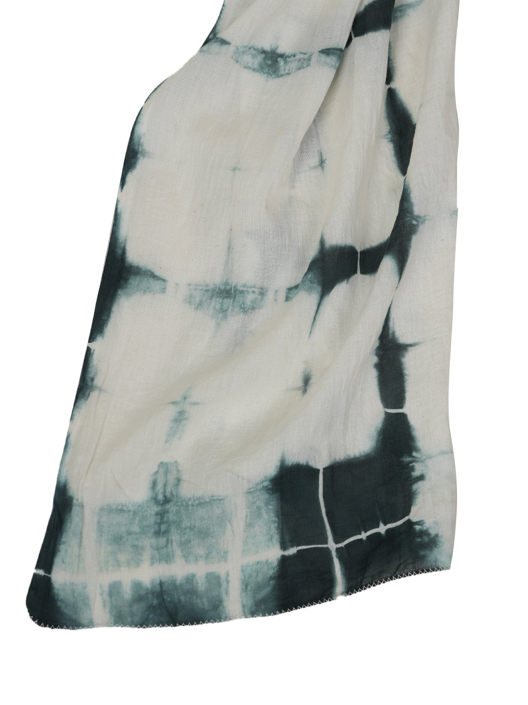 Style Shoes White & Black Tie and Dye Printed Cotton Stole for Women & Girls