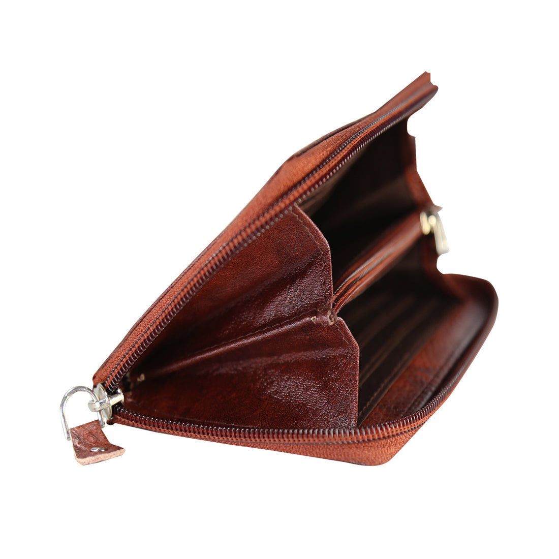 Style Shoes Genuine Leather Zipper Card Holder Wallet for Men and Women