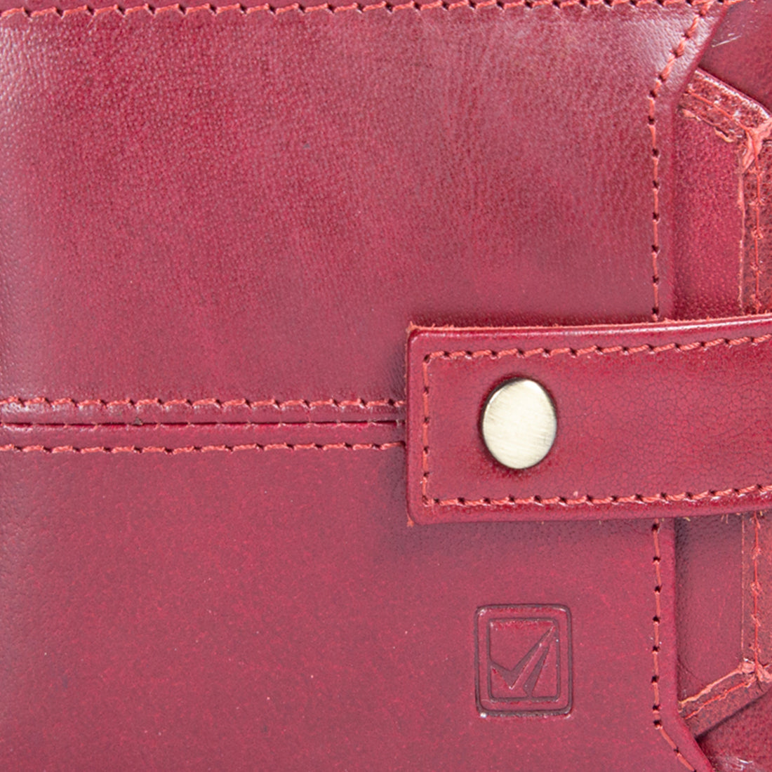 Style Shoes Burgundy Genuine Leather Wallet with Button Closure For Men