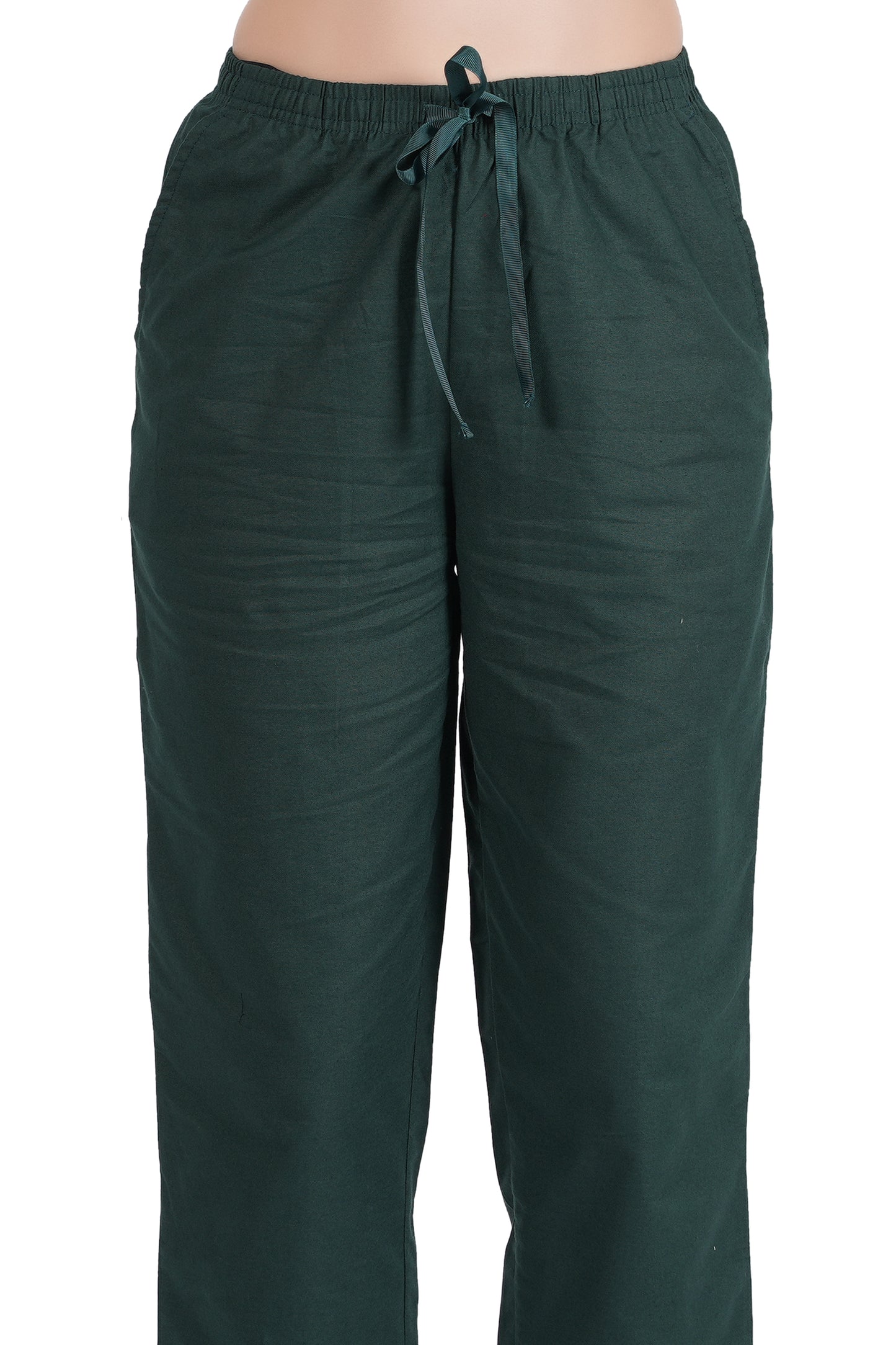 STYLE SHOES Green Regular Fit Linen Pyjama/Lounge Pant for Women & Girls