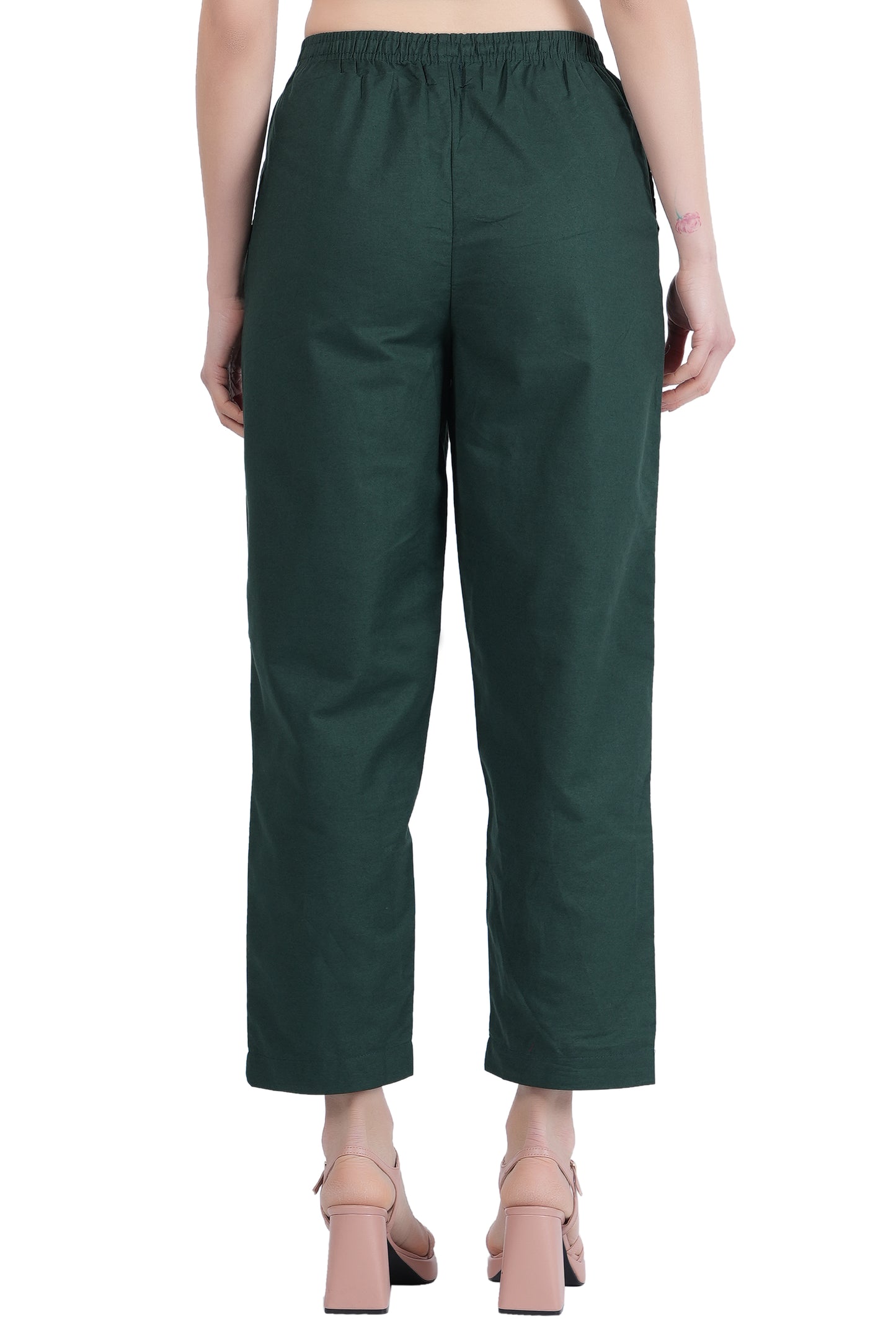 STYLE SHOES Green Regular Fit Linen Pyjama/Lounge Pant for Women & Girls