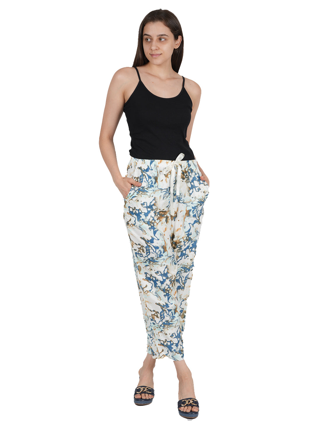 STYLE SHOES Abstract Printed Rayon Pyjama/Lounge Pant for Women and Girls