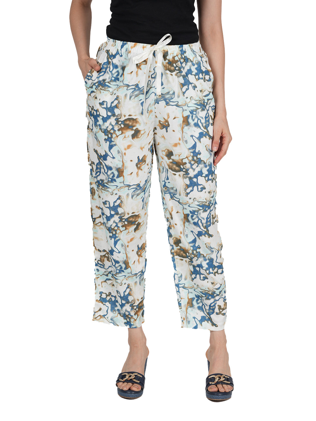 STYLE SHOES Abstract Printed Rayon Pyjama/Lounge Pant for Women and Girls