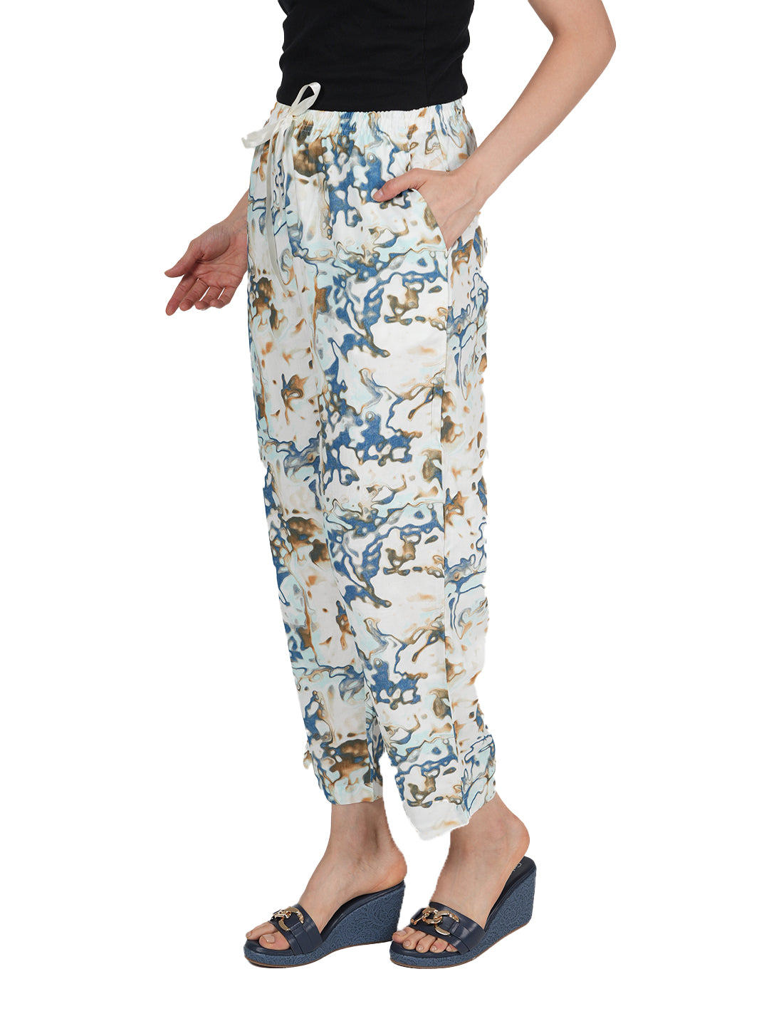 STYLE SHOES Abstract Printed Rayon Pyjama/Lounge Pant for Women and Girls