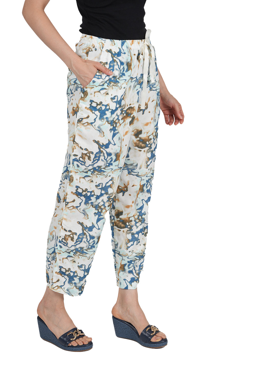 STYLE SHOES Abstract Printed Rayon Pyjama/Lounge Pant for Women and Girls