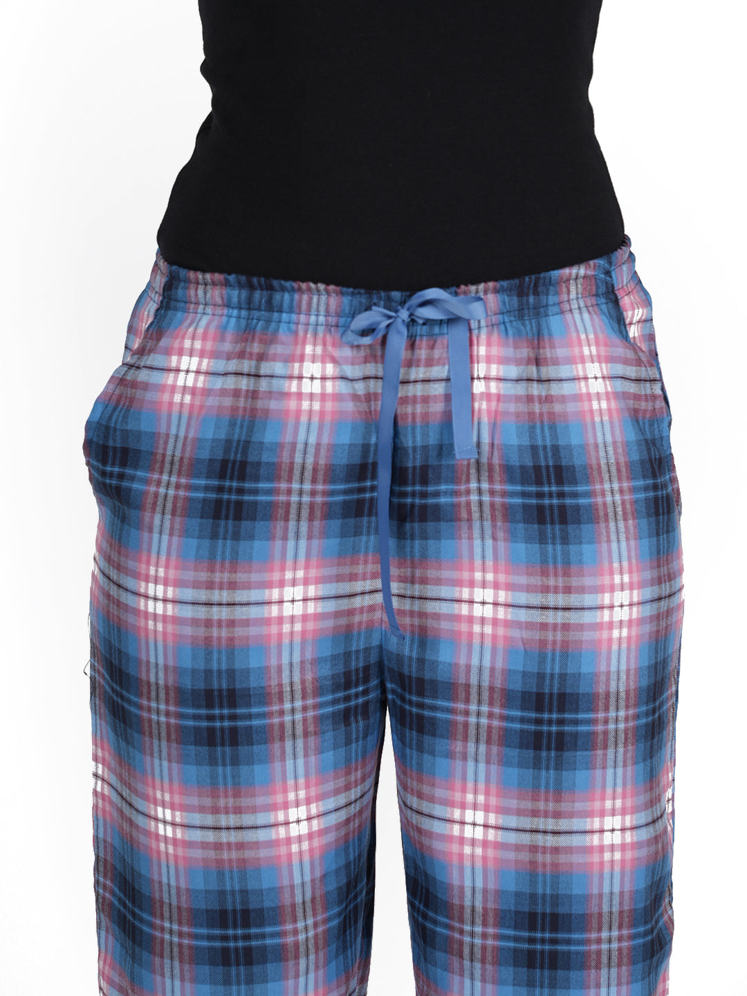 STYLE SHOES Blue and Pink Printed Rayon Pyjama/Lounge Pant for Women and Girls