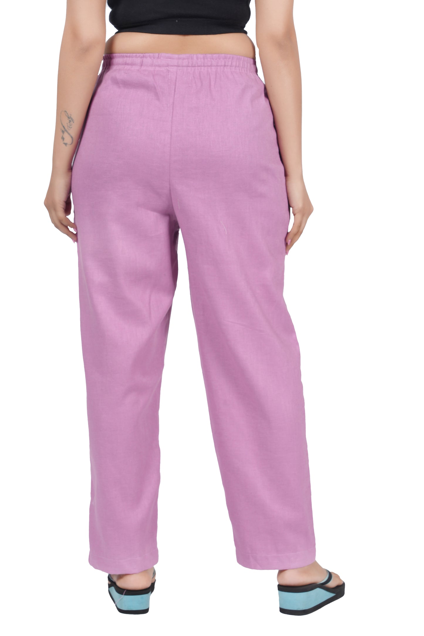 STYLE SHOES Purple Regular Fit Linen Pyjama/Lounge Pant for Women & Girls