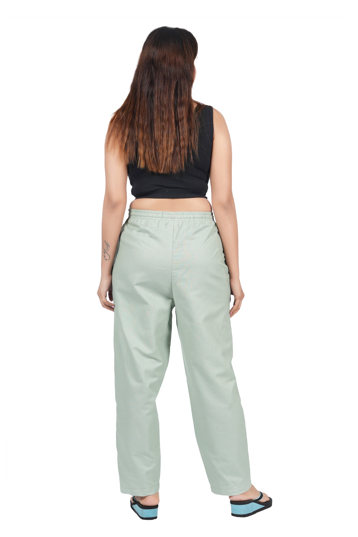 STYLE SHOES Mint Green Regular Fit Linen Pyjama/Lounge Pant for Women & Girls