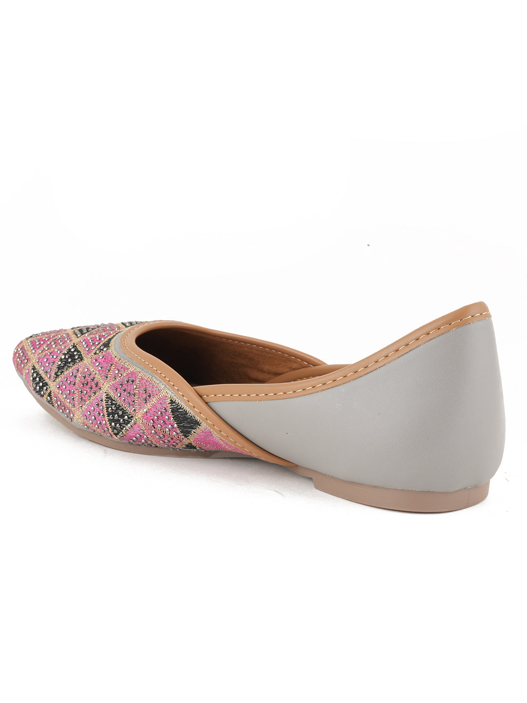 Designer Ethnic Embellished Square Toe Mojaris/Jutti For Women