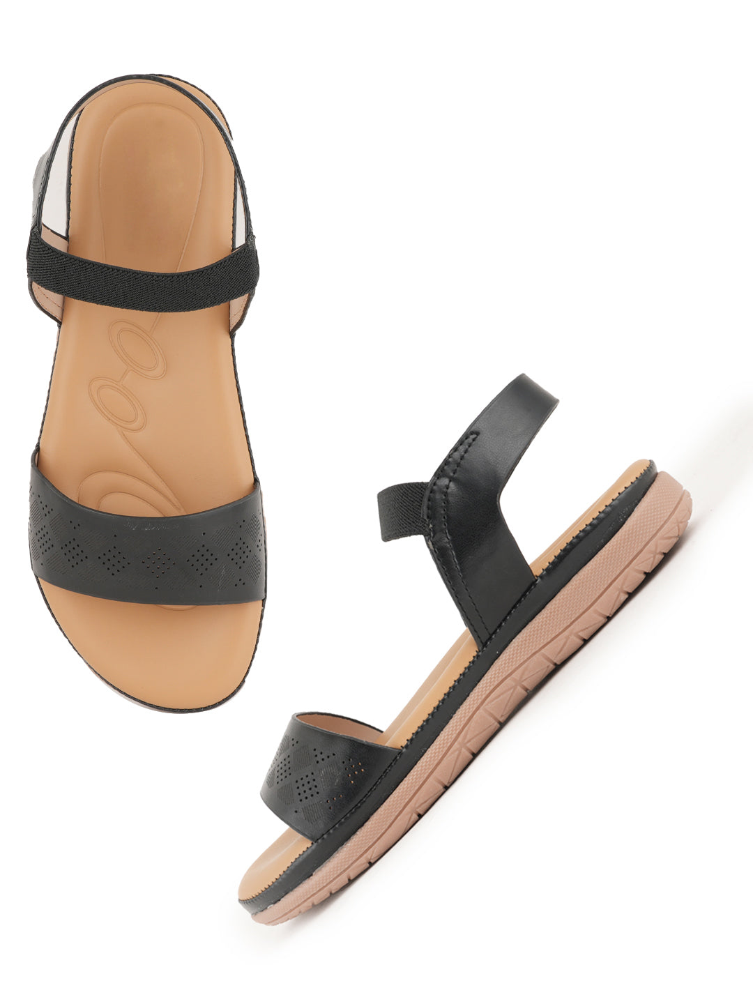 Style Shoes Black DR. Sole Extra Comfort Flat Sandal For Women and Girls