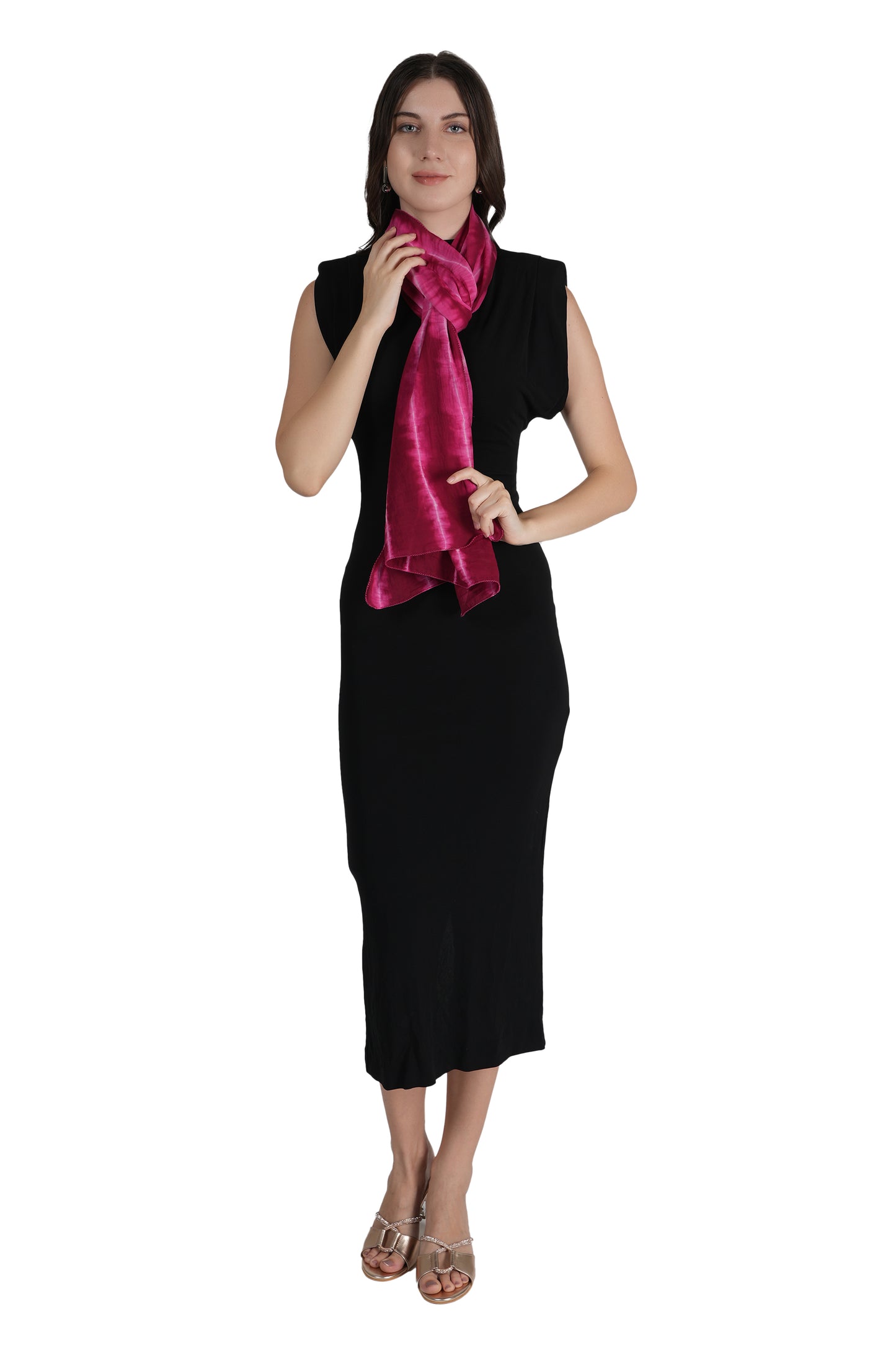 Style Shoes Pink Tie and Dye Striped Cotton Stole for Women & Girls