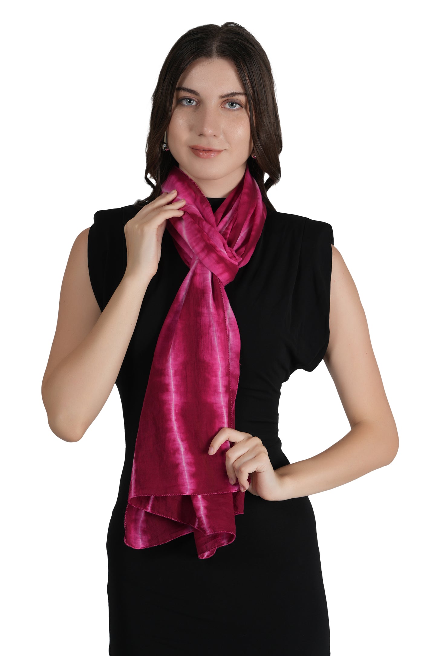 Style Shoes Pink Tie and Dye Striped Cotton Stole for Women & Girls