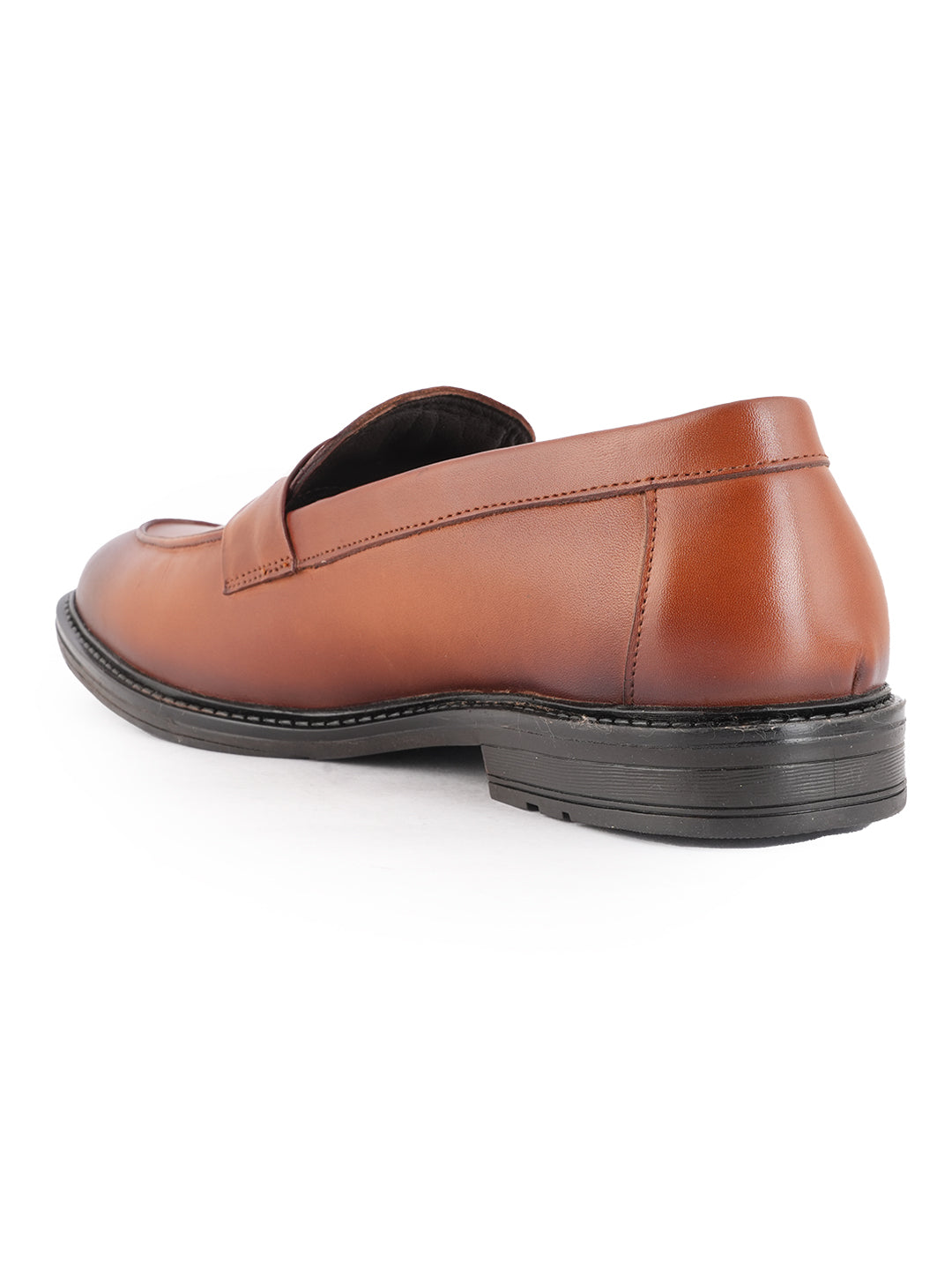 Tan Men Leather Formal Moccasin Shoes