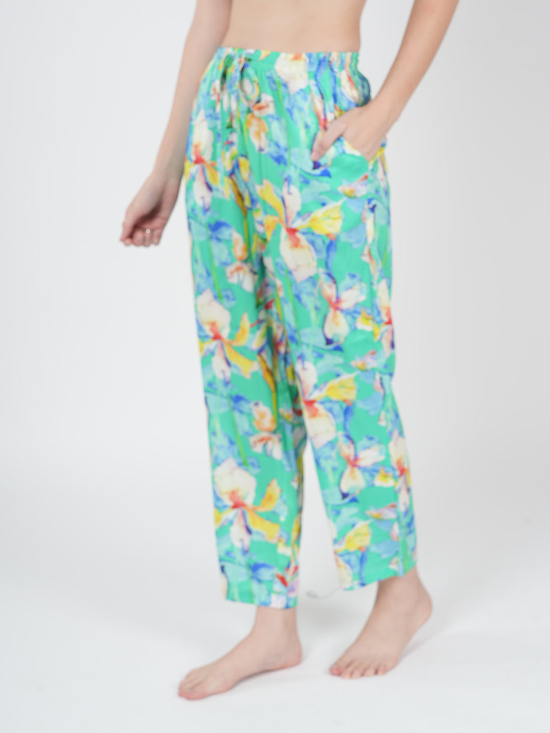 STYLE SHOES Floral Printed Rayon Regular Fit Loungewear Pajama/Lounge Pants for Women and Girls