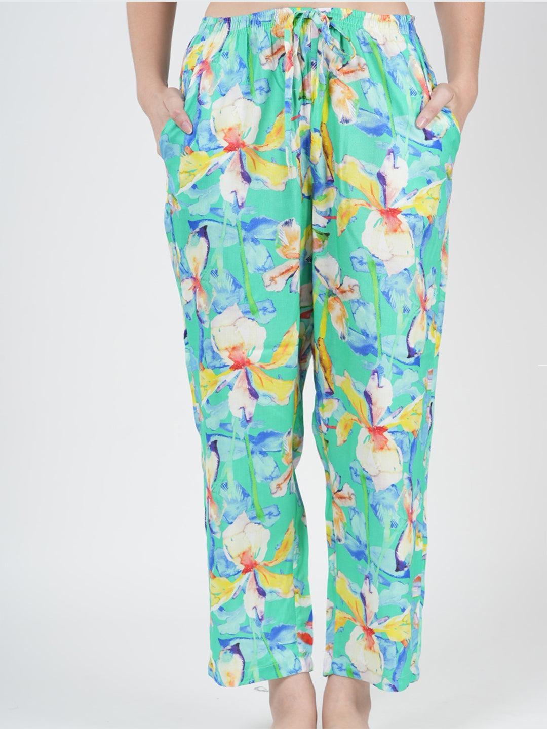STYLE SHOES Floral Printed Rayon Regular Fit Loungewear Pajama/Lounge Pants for Women and Girls