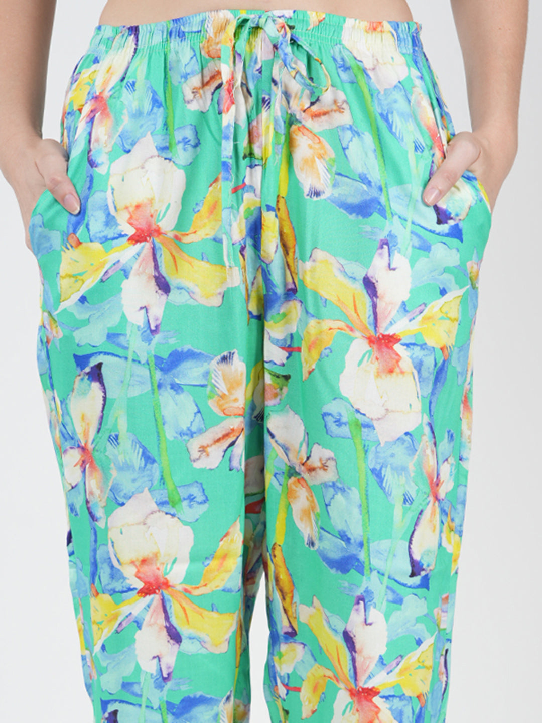 STYLE SHOES Floral Printed Rayon Regular Fit Loungewear Pajama/Lounge Pants for Women and Girls