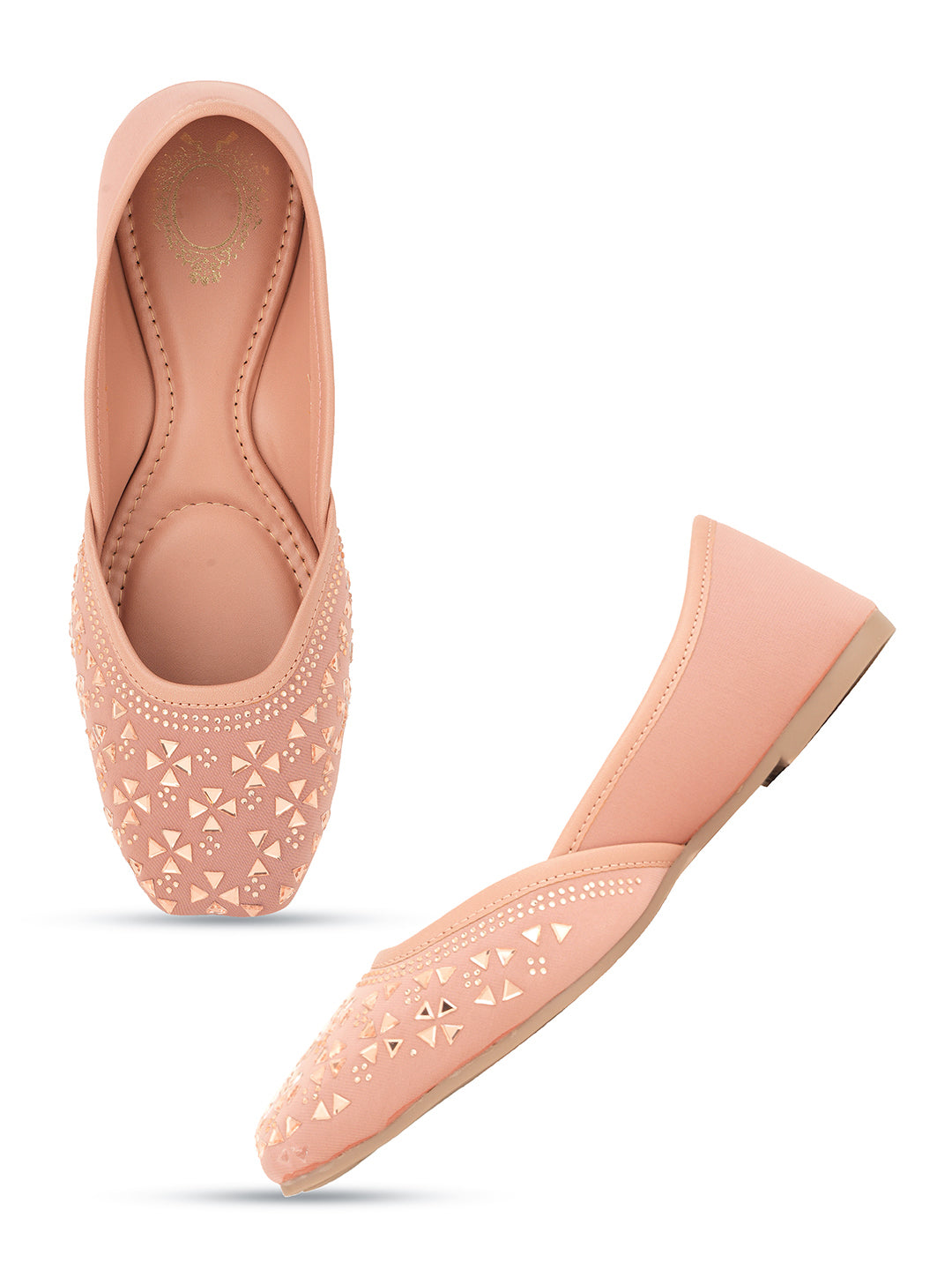 Style Shoes Designer Ethnic Embellished Square Toe Mojaris/Jutti For Women and Girls