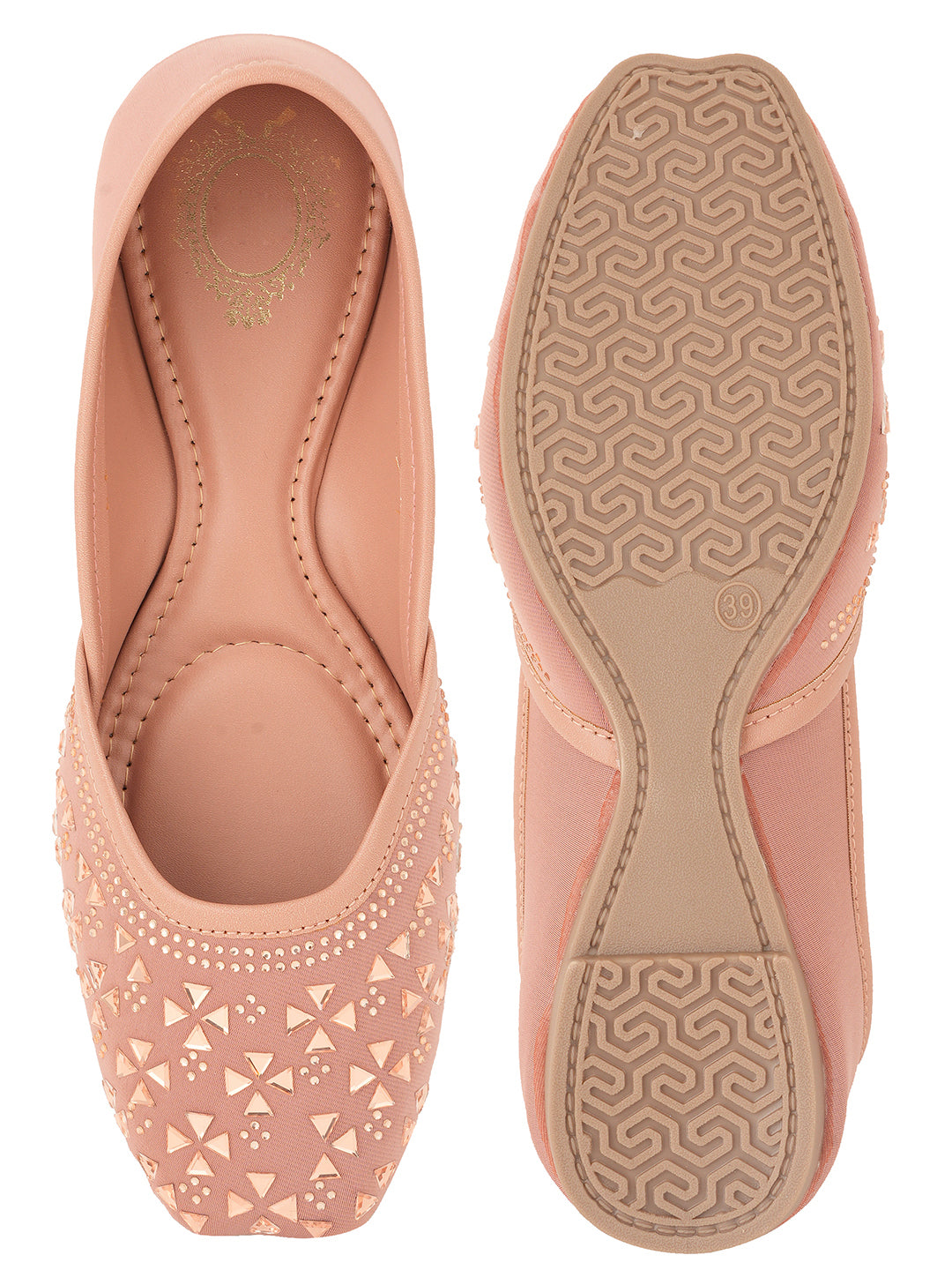 Style Shoes Designer Ethnic Embellished Square Toe Mojaris/Jutti For Women and Girls