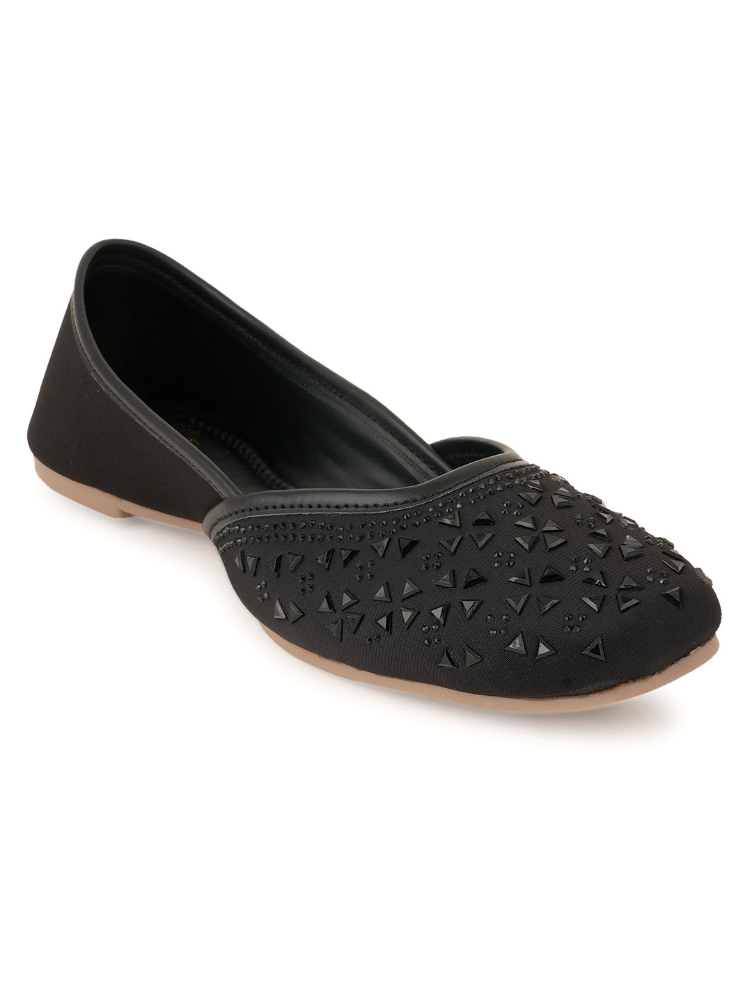 Style Shoes Designer Ethnic Embellished Square Toe Mojaris/Jutti For Women and Girls