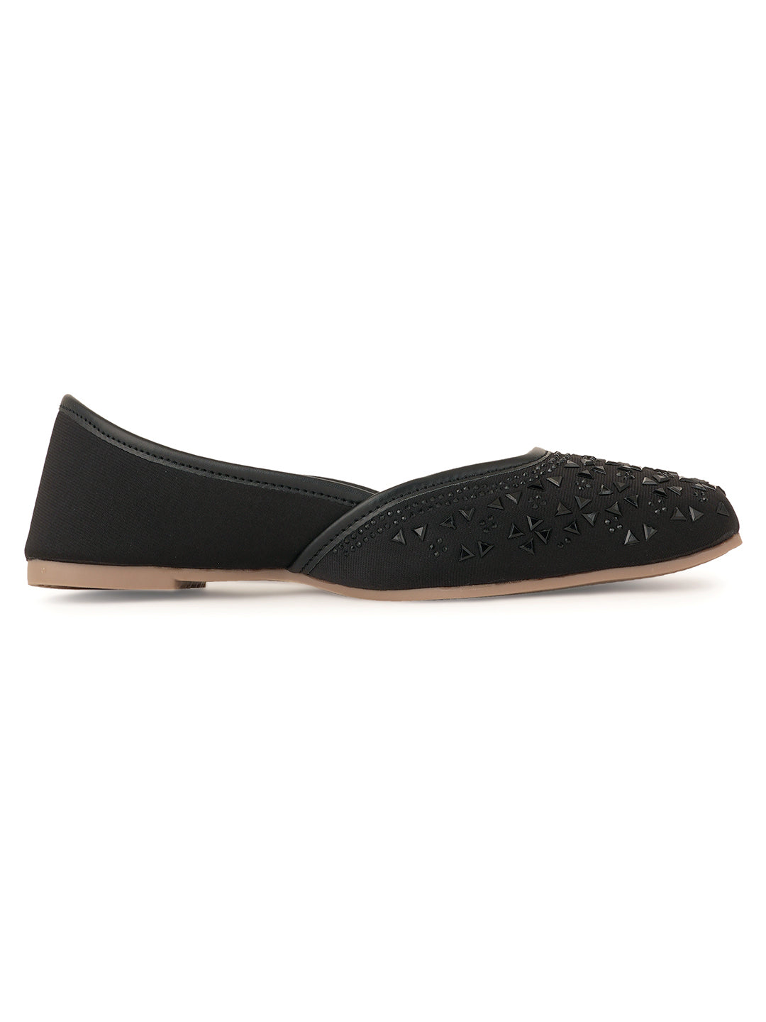 Style Shoes Designer Ethnic Embellished Square Toe Mojaris/Jutti For Women and Girls